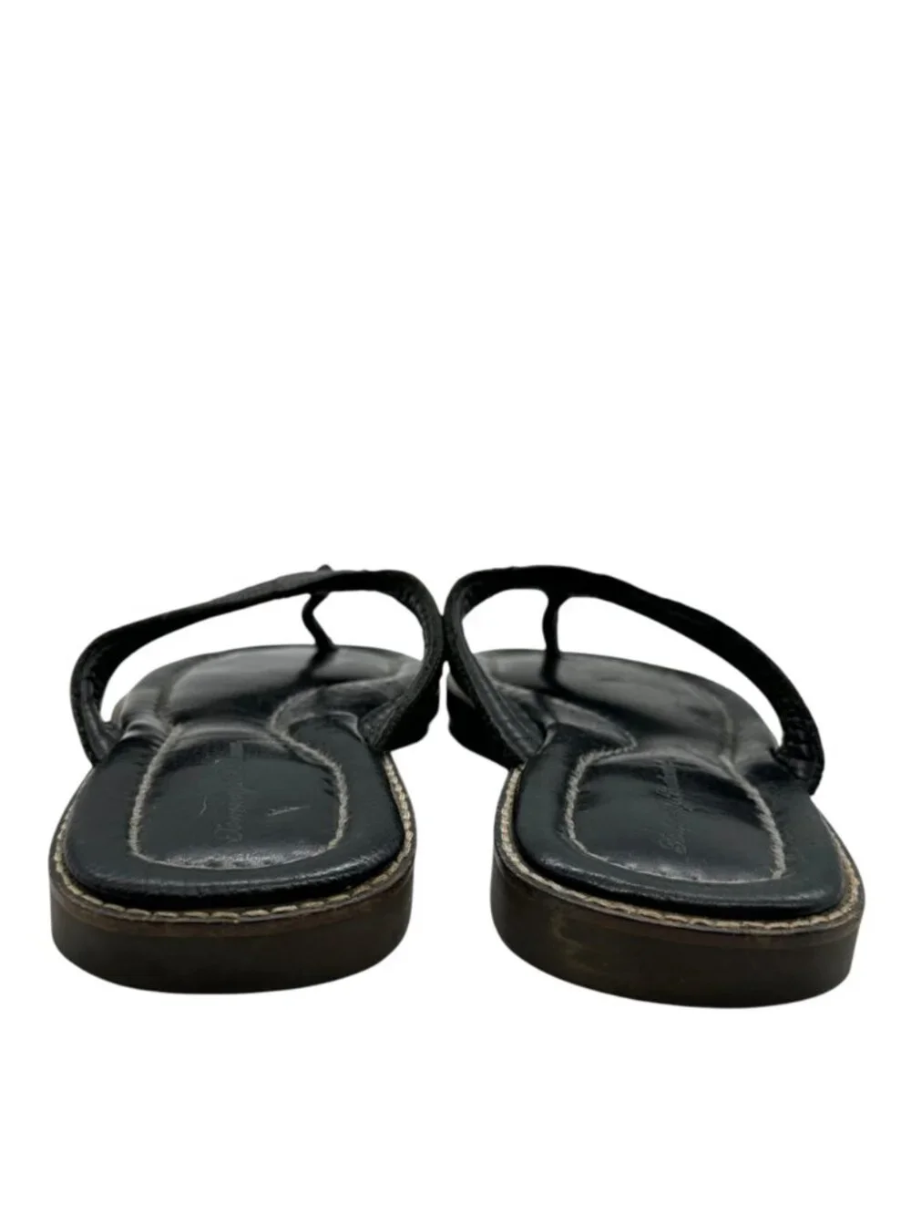 Tommy Bahama Woven Black Leather Flip Flops Men's 11 Anchors Away Thong Sandals